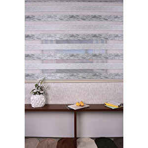 Gri Düz-pliseli Etek Dilimsiz 10790-v11 Zebra Stor Güneşlik Perde 100x260 cm
