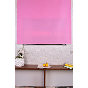 Pembe Simli  Düz Etek Dilimsiz F 1030 Sr Zebra Stor Güneşlik Perde 240x240 cm