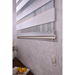 Grej Düz Etek Dilimsiz Ds 11746 V3 Zebra Stor Güneşlik Perde