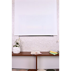 Ekru Düz Etek Dilimsiz İp 1000 Zebra Stor Güneşlik Perde 240x240 cm