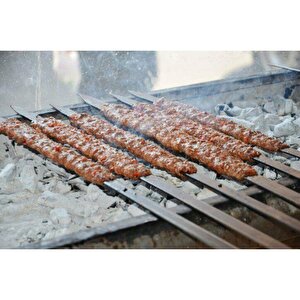 Adana Kebap Şiş Silme Demir 70cm Uzunluk 3mm Kalınlık (10 Adet) 2cm En