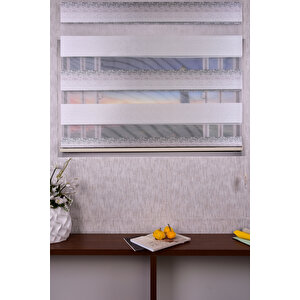 Grej Düz Etek Dilimsiz Ds 11746 V3 Zebra Stor Güneşlik Perde 160x220 cm
