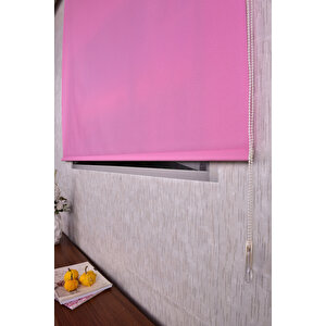 Pembe Simli  Düz Etek Dilimsiz F 1030 Sr Zebra Stor Güneşlik Perde 200x200 cm