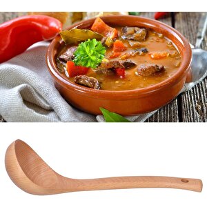 Ahşap Kepçe Kaşık Büyük Boy Ahşap Uzun Saplı Kaşık 28 Cm Ahşap Tahta Kaşık Yemek Kaşığı