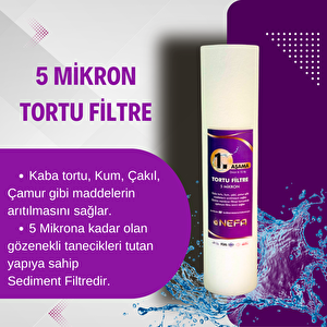 Nefa Açık Kasa Su Arıtma Ve İhlas Aura Cebilion -Compact Model- Uyumlu Extra Mineral 6'lı Filtre Seti