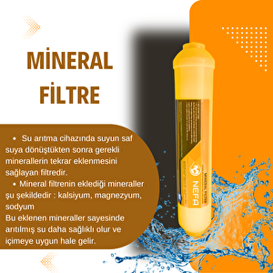 Nefa Açık Kasa Su Arıtma Ve İhlas Aura Cebilion -Compact Model- Uyumlu Extra Mineral 6'lı Filtre Seti