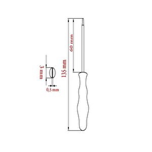 İzeltaş Düz Kontrol Kalemi - 135 Mm