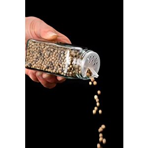 Etiketli 12’li Bambu Kapaklı Cam Kare Baharatlık Seti 125ml Thn86125 C- 1-1-18