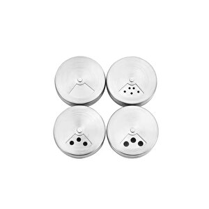 Etiketli 12’li Metal Kapaklı Cam Yuvarlak Baharatlık Seti 170ml Thn86421 C- 1-1-18