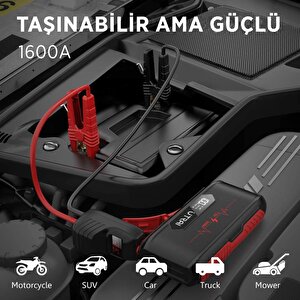 Utrai Jstar 3 20000mah 1600a Jump Starter Lcd Ekranlı Taşınabilir Akü Takviye Cihazı ,Çanta + Powerbank + Led Lamba