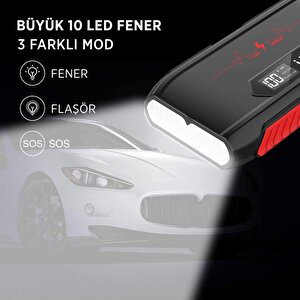 Utrai Jstar 3 20000mah 1600a Jump Starter Lcd Ekranlı Taşınabilir Akü Takviye Cihazı ,Çanta + Powerbank + Led Lamba