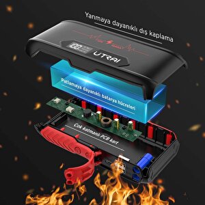 Utrai Jstar 3 20000mah 1600a Jump Starter Lcd Ekranlı Taşınabilir Akü Takviye Cihazı ,Çanta + Powerbank + Led Lamba