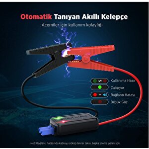 Utrai Jstar One 22000mah 2000a Jump Starter Taşınabilir Akü Takviye Cihazı Çanta + Pusula + Powerbank + Led Lamba