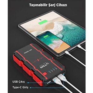 Utrai Jstar Mini 13000mah 1000a Jump Starter Taşınabilir Akü Takviye Cihazı  Powerbank + Led Lamba