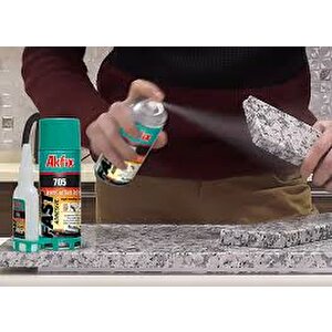 705 Ahşap Plastik Hızlı Yapıştırıcı, 400ml Sprey + 100gr Akti̇vatör 400 ml