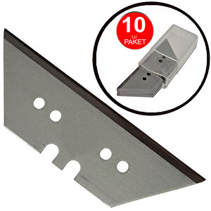 Trapez Maket Bıçağı Yedeği 19mm Trapezoid Falçata Üçgen Baklava Kısa Yedek Bıçak -10 Lu Paket