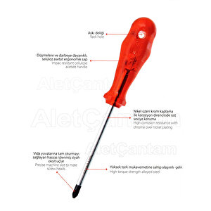 İzeltaş Yıldız Tek Tornavida Kraft  6x100mm Genel Kullanım