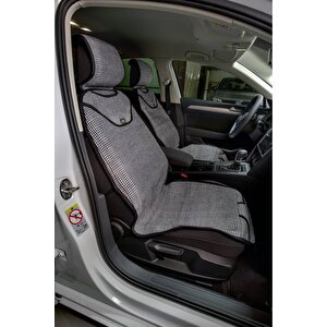 Dodge Caliber Oto Koltuk Minderi Kilim Minder Ön 2'li Set Siyah Beyaz Gri