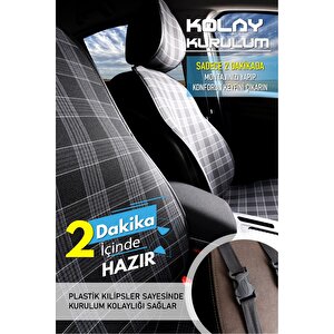 Volkswagen Amarok Lüx Oto Koltuk Minderi Ön 2'li Set Elegance Serisi Si̇yah Siyah