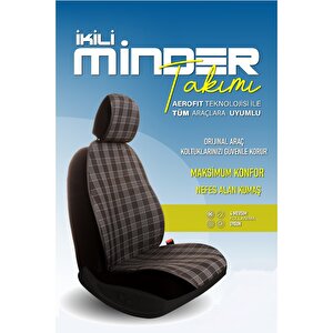 Mini Copper Contryman Lüx Oto Koltuk Minderi Ön 2'li Set Elegance Serisi Si̇yah Siyah