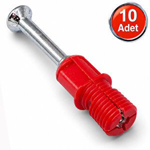 Kendinden Dübelli Minifix Mili Mobilya Dolap Bağlantı Vidası 8mm - 10 Adet