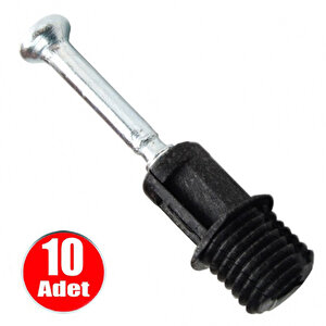 Minifix Mili Kendinden Dübelli Mobilya Dolap Bağlantı Vidası 10mm - 10 Adet