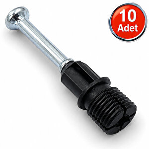 Minifix Mili Kendinden Dübelli Mobilya Dolap Bağlantı Vidası 10mm - 10 Adet
