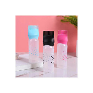 Saç Boyama Aparatı Tarak Başlıklı Saç Boyama Ve Bakım Şişesi - Kolay Yağ Ve Boya Uygulama, Pembe Pembe