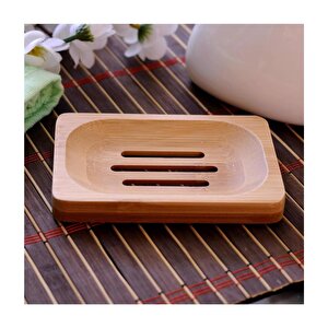 Doğal Bambu Sabunluk - Su Tahliyeli, Şık Ve Ekolojik Tasarım, Dikdörtgen Dikdörtgen