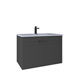 Meta 91 Cm Lavabo Dolabı Kapaklı Füme Kb710058 Beyaz