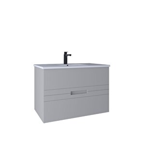 Meta 91 Cm Lavabo Dolabı Light Grey Kb710040 Beyaz