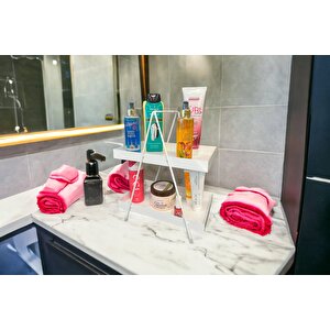 2 Katlı Beyaz Metal Banyo Ve Mutfak Rafı Model 1