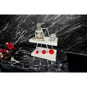 2 Katlı Beyaz Metal Banyo Ve Mutfak Rafı Model 1