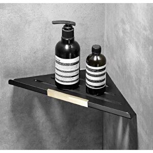 Metal Banyo/mutfak Düzenleyici Organizer Köşe Şampuan Rafı Siyah