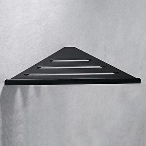 Metal Banyo/mutfak Düzenleyici Organizer Köşe Şampuan Rafı Siyah