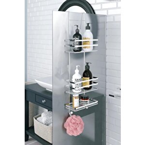 Üç Katlı Asmalı Banyo Duş Rafı Krom Lm580