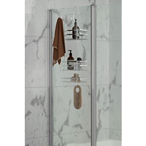 Geseus Üç Katlı Asmalı Banyo Duş Rafı Krom Lm580