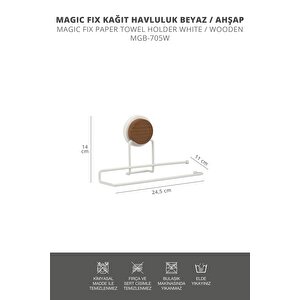 Okyanus Home Ahşap Desenli Magic Fix Sihirli Yapışkan Beyaz Kağıt Havluluk