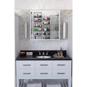 Lavobo Üstü Aynalı Banyo Dolabı Çok Amaçlı 60x60