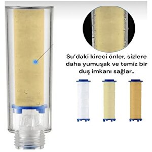 Masaj Özellikli Duş Başlığı Filtreli Kireç Önleyici Özellikli 5 Adet Yedek Filtreli