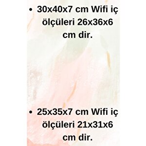 Beyaz 25x35x7 Cm Izgaralı Duvara Asılabilir Sigorta Ve Modem-wifi Saklama Kutusu! Saklama Kutusu