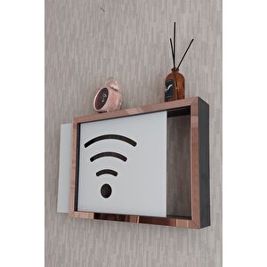 Siyah-rose 25x35x7 Cm Wifi Amblemli Duvara Asılabilir Sigorta Ve Modem-wifi Saklama Kutusu! Saklama Kutusu