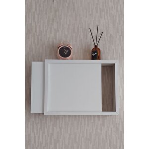 Beyaz 25x35x7 Cm Düz Kapaklı Duvara Asılabilir Sigorta Ve Modem-wifi Saklama Kutusu! Saklama Kutusu