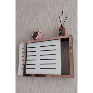 Siyah-rose 25x35x7 Cm Izgaralı Duvara Asılabilir Sigorta Ve Modem-wifi Saklama Kutusu! Saklama Kutusu