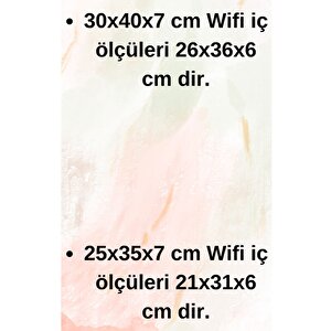 Siyah-füme 25x35x7 Cm Izgaralı Duvara Asılabilir Sigorta Ve Modem-wifi Saklama Kutusu! Saklama Kutusu