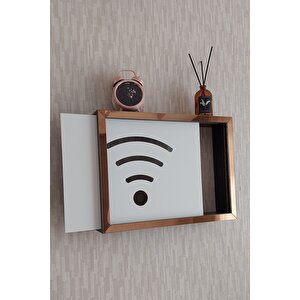 Siyah-bronz 30x40x7 Cm Wifi Amblemli Duvara Asılabilir Sigorta Ve Modem-wifi Saklama Kutusu! Saklama Kutusu