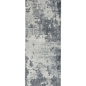 Dijital Baskı Kaymaz Taban Yıkanabilir Kesme Yolluk Oda Salon Mutfak Modern Gri Halı 120x180 cm