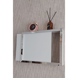 Beyaz-gümüş 25x35x7 Cm Düz Kapaklı Duvara Asılabilir Sigorta Ve Modem-wifi Saklama Kutusu! Saklama Kutusu