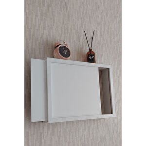 Beyaz 30x40x7 Cm Düz Kapaklı Duvara Asılabilir Sigorta Ve Modem-wifi Saklama Kutusu! Saklama Kutusu