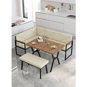 Src Balkon, Bahçe, Cafe, Köşe Takımı, Atlantik Masalı - Krem